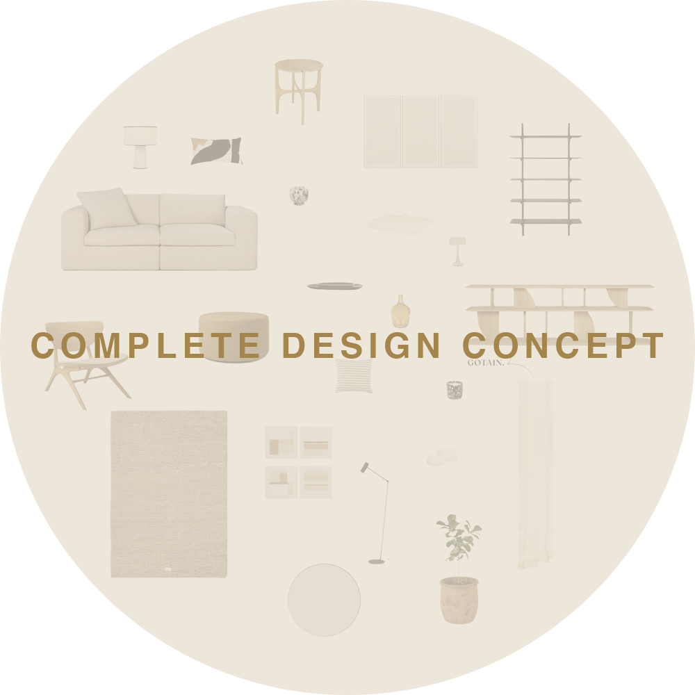 Comprehensive interior design concept tailored to various spaces in a Scandinavian inspired style.