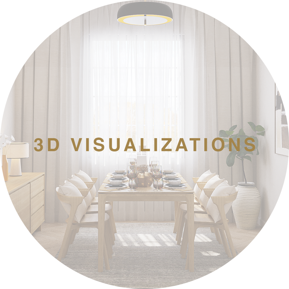 3D visualization of Scandinavian inspired dining room setup