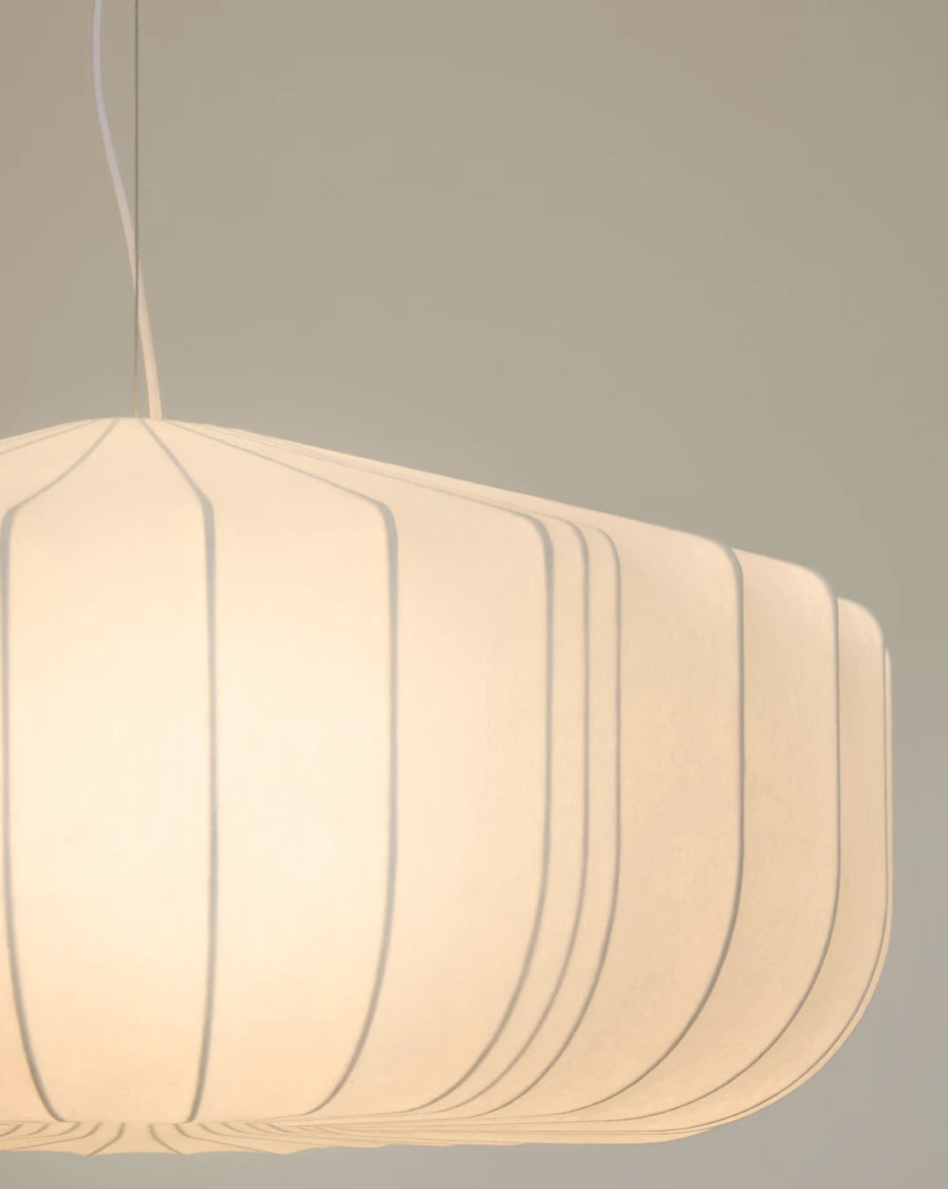 Cream ribbed pendant lamp – The Ro living room furniture package by Formed & Furnished